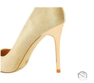 Langry fashion cream-colored stiletto heel pump with pointed toe