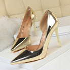 Langry fashion metallic gold and silver stiletto high heels