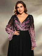 Long Sleeve Arm Covering Ball Gown Evening Dress