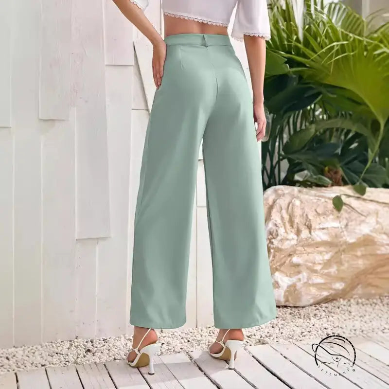 Mint green fresh comfort wide leg pants