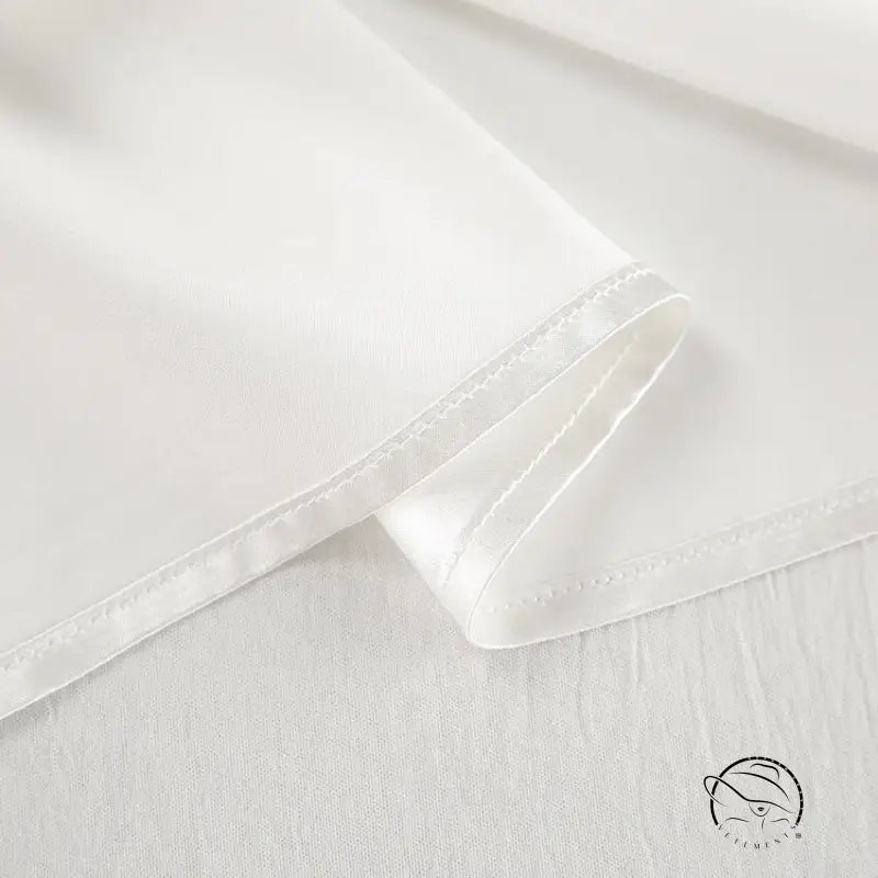 Crisp white ice silk blouse in langry fashion pajamas