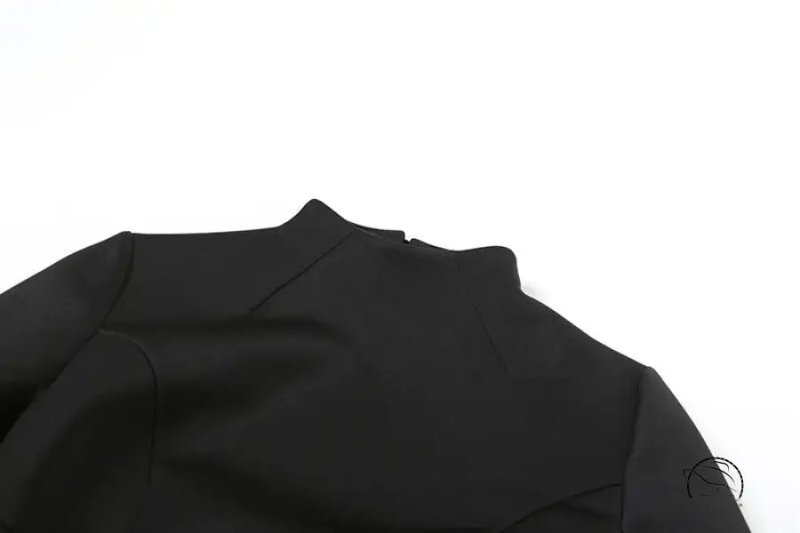 High class elegant black high-necked A-line dress