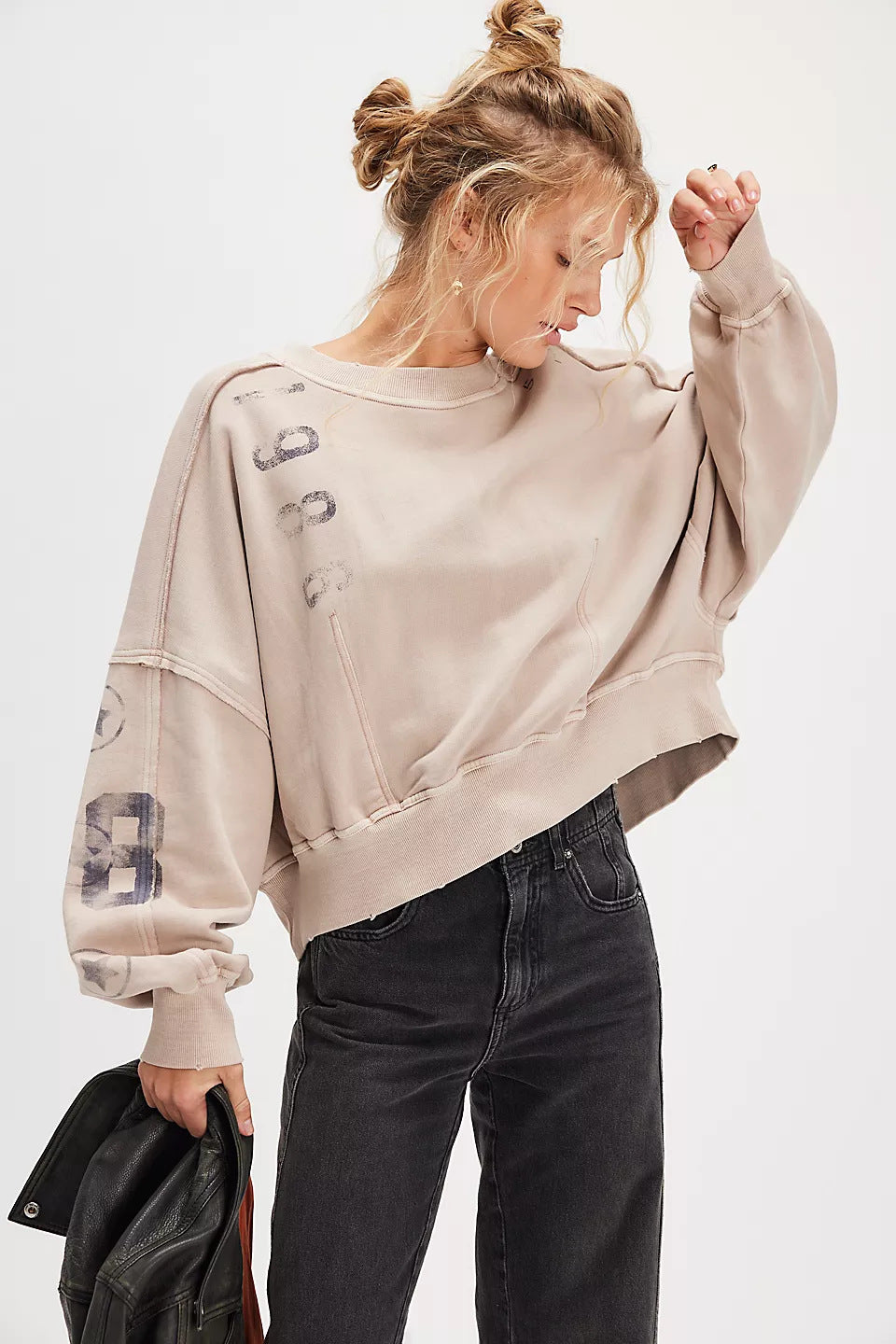 Winter Printing Loose Casual Top All Matching Hoodie