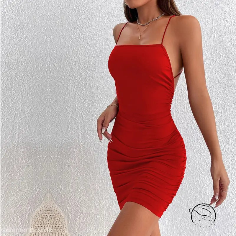 BACKLESS SPAGHETTI STRAPS KNITTED DRESS-VETEMENTS 