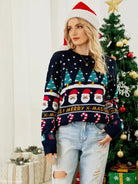 Casual Acrylic Snowflake Pullover Sweater ideal for Christmas and winter festivities