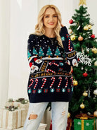 Festive Christmas pullover snowflake showcased in Casual Acrylic Snowflake Pullover Sweater
