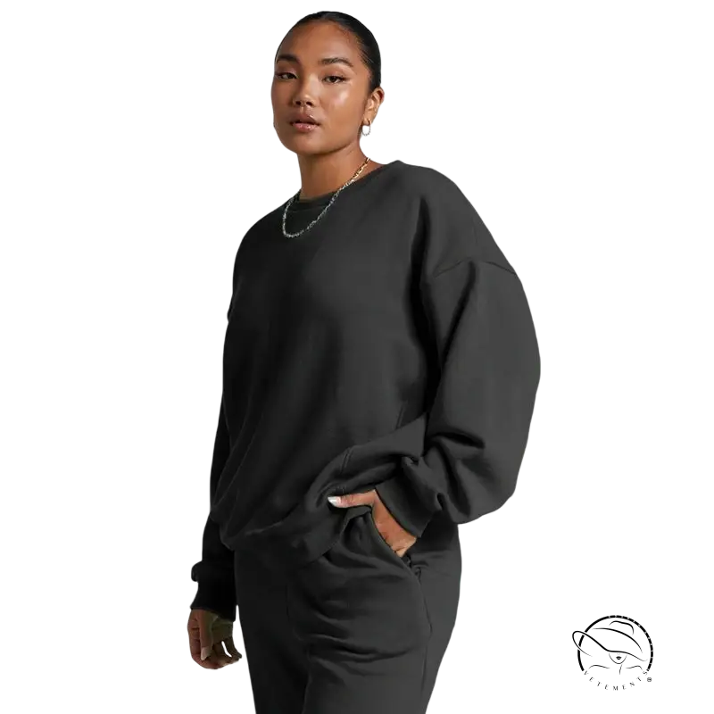 Black oversized long sleeve sweater from Casual Cozies Two-Piece set