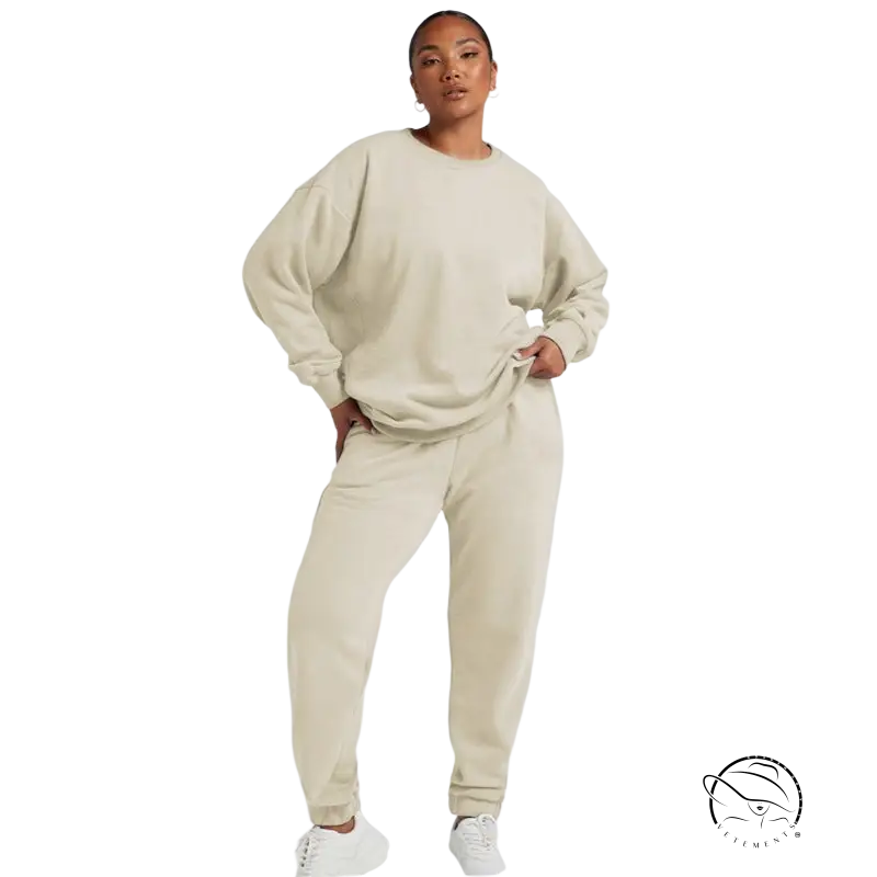 Cream-colored oversized long sleeve sweater from Casual Cozies Two-Piece set