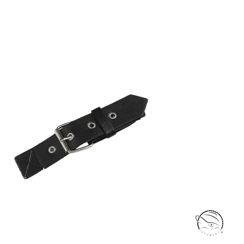 Black leather belt with silver buckle for lambswool short shirt, autumn winter women clothing