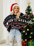 Festive Christmas Tree Sweater pullover featuring holiday motifs for Fall/Winter