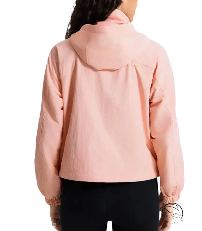 Casual loose nylon jacket in pearlescent white albumin color