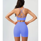Comfy High Waist Yoga Shorts in Peach Blossom Pink and Dark Coffee Color displayed