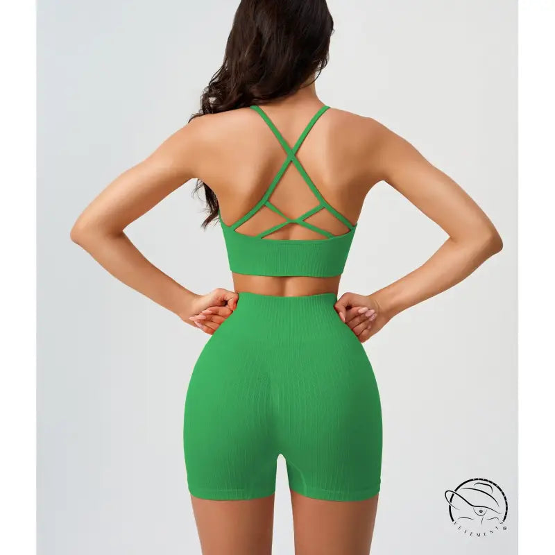 Comfy high waist yoga shorts in peach blossom pink and dark coffee color