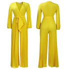 SEXY PLEATED WIDE LEG JUMPSUIT
