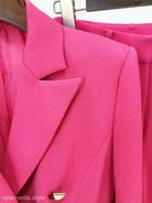 Coral Red Slim Blazer Suit featuring a stylish bright pink design and long sleeves