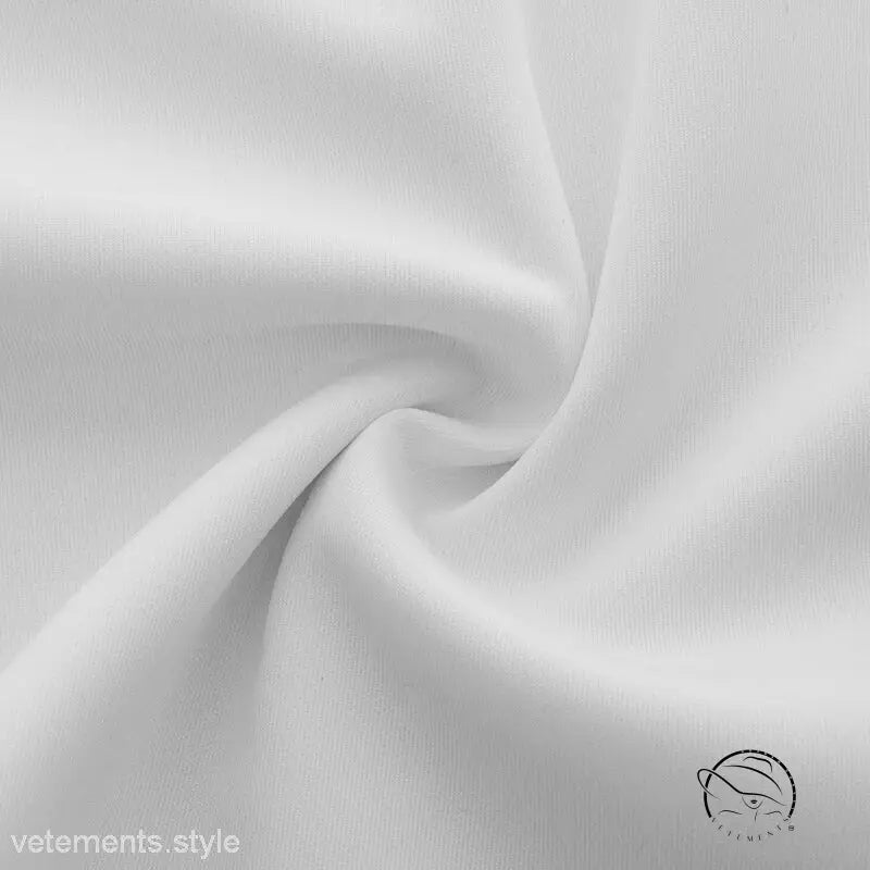 Swirling white fabric in sexy high waist short dress with pockets