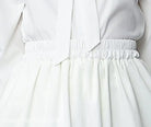 Elegant Long Sleeve Two Piece Set featuring a White Dress with Elastic Waist inspired by French Countryside Style