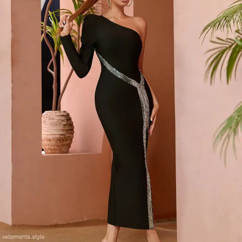 ONE SHOULDER EVENING DRESS-VETEMENTS 