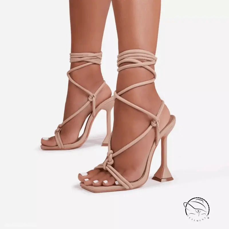 ELEGANT SQUARE TOE LACE UP HIGH HEELS-VETEMENTS 