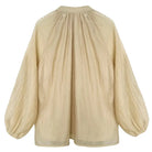 Beige blouse with balloon sleeves for a comfy shirt wide style and versatile wear