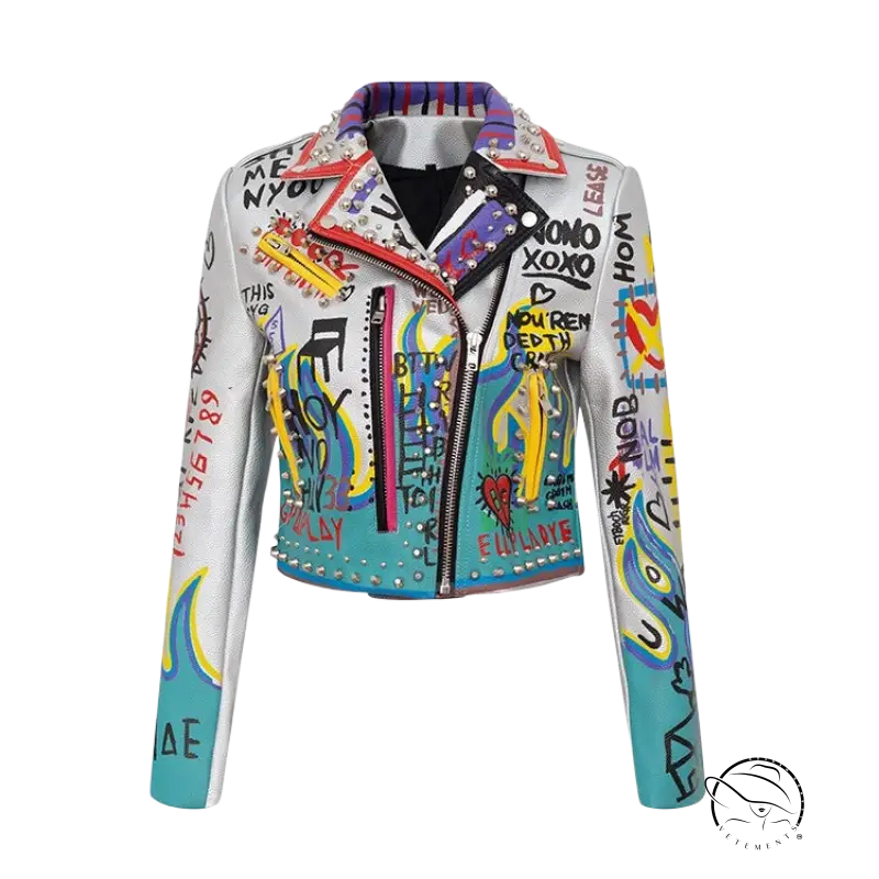 MOTORCYCLE LEATHER SHORT COAT-VETEMENTS 