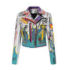 MOTORCYCLE LEATHER SHORT COAT-VETEMENTS 