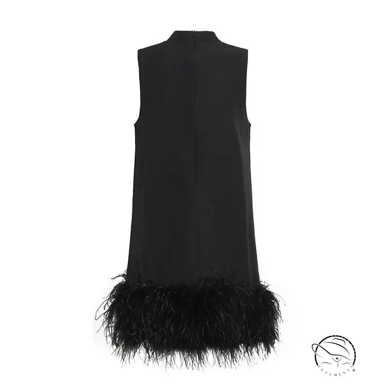 AUSTRALIAN STITCHING HEM FEATHER DRESS-VETEMENTS 