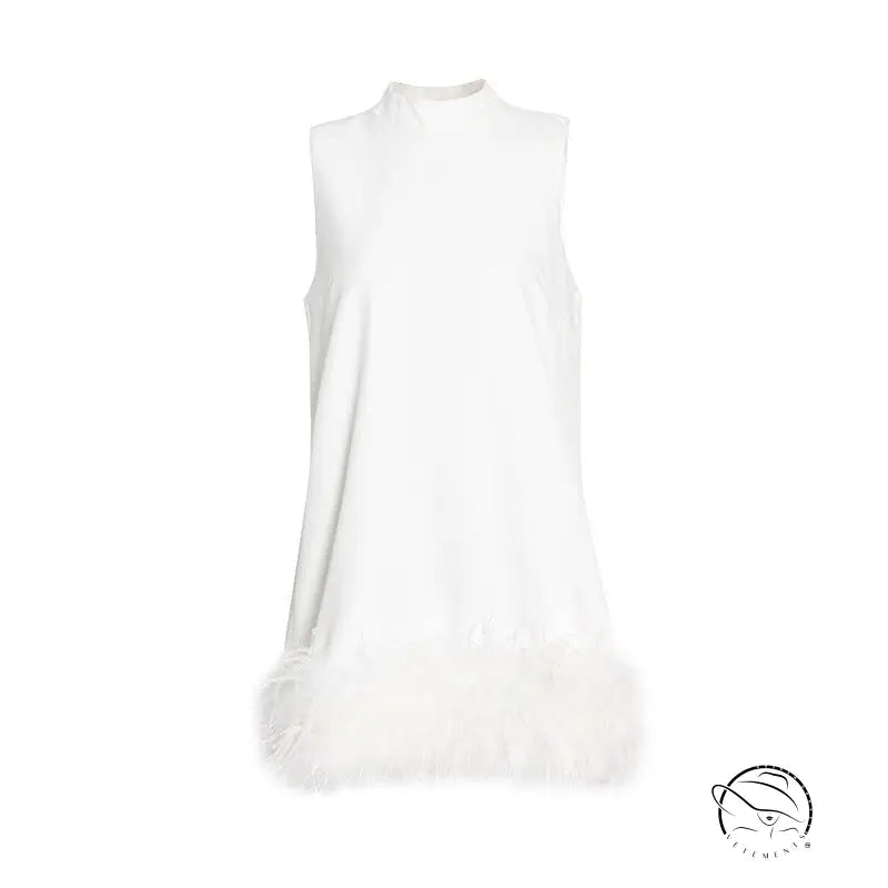 AUSTRALIAN STITCHING HEM FEATHER DRESS-VETEMENTS 