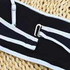 White bra straps with adjustable metal sliders for High Waist Bikini - Boho Polyester Summer Swimwear