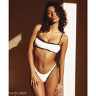 High Waist Bikini - Boho Polyester Summer Swimwear featuring a stylish asymmetrical design