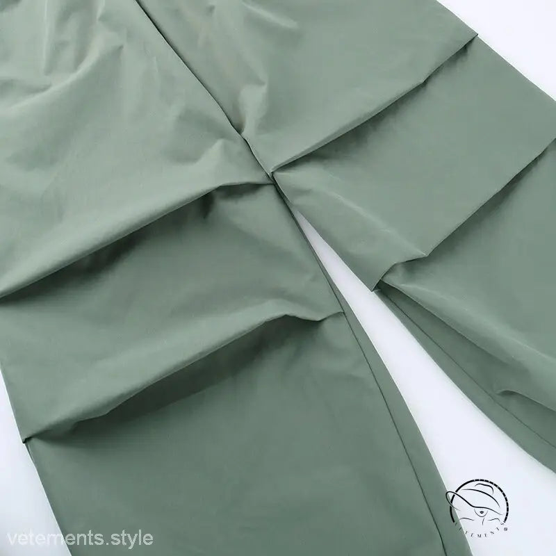 Light gray casual cute trousers wide leg polyester cargo pants