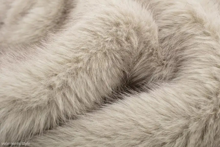 Soft light gray faux fur featured in a Loose Padded Urban Jacket for autumn and winter