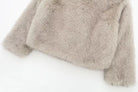 Gray faux fur jacket in a Loose Padded Urban Jacket for Fall and Winter Casual Wear