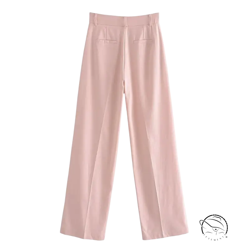 Pale pink wide-leg trousers from Pink Pants and Top Blazer High collection