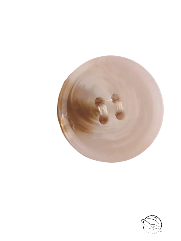 Round four-hole pink button displayed on Pink Pants and Top Blazer High in linen blend short style