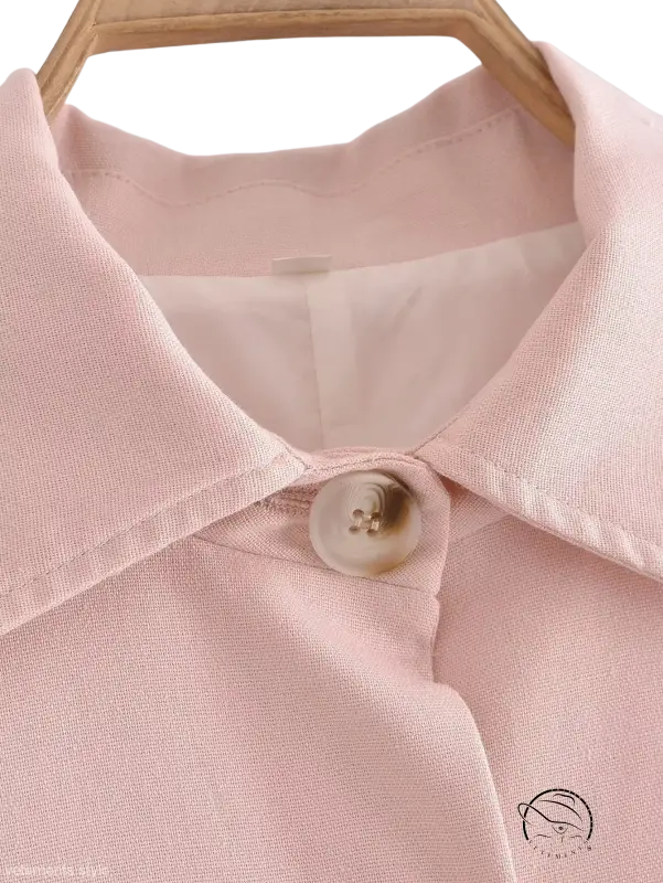 Pale pink collared shirt with button from Pink Pants and Top Blazer High collection