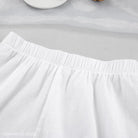 White gathered fabric with elastic waistband in sexy long sleeve pajamas set for Spring