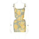Floral-patterned two-piece dress featuring a sexy short slim fit tank for summer elegance