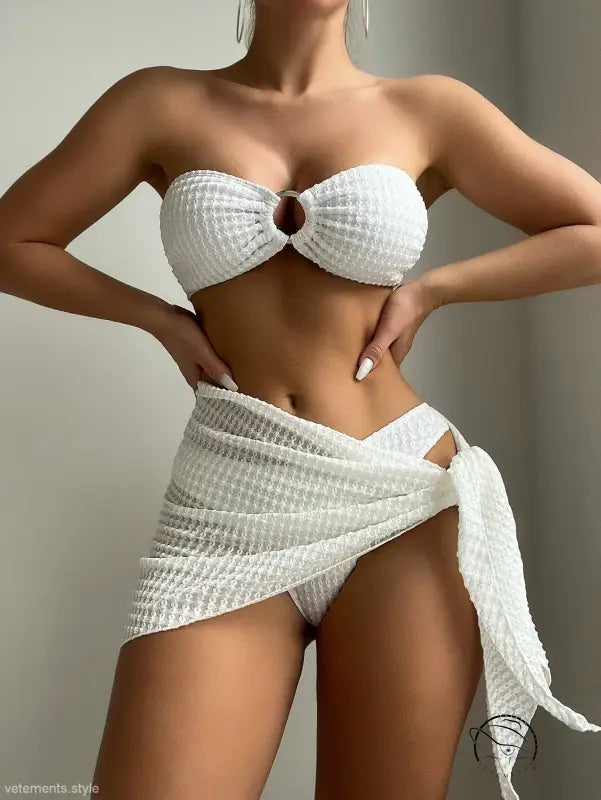 SEXY WHITE RETRO BIKINI-VETEMENTS 