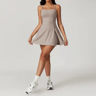 Sporty Backless Split Dress/skirt in Colored Glaze Blue and Barbie Pink