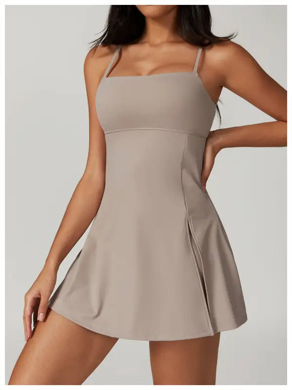 Sporty Backless Split Dress/skirt in Colored Glaze Blue and Barbie Pink