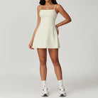 Sporty Backless Split Dress/skirt in Colored Glaze Blue and Barbie Pink