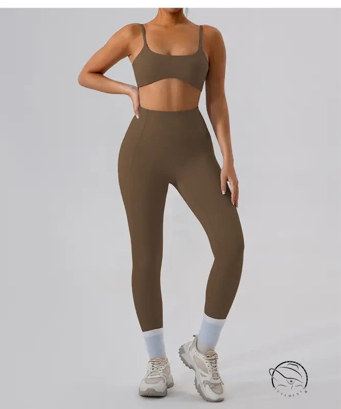 Sporty Comfy Quick Drying Nylon Sleeveless High Rise Shorts