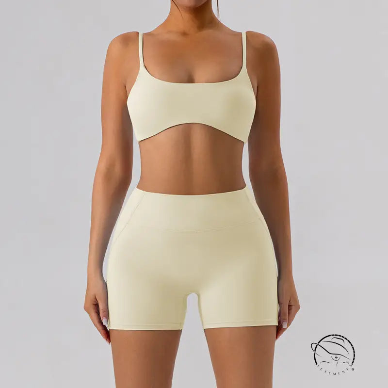 Sporty Comfy Quick Drying Nylon Sleeveless High Rise Shorts