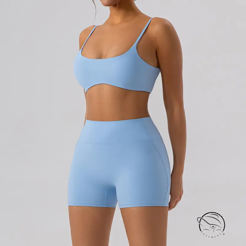 Sporty Comfy Quick Drying Nylon Sleeveless High Rise Shorts