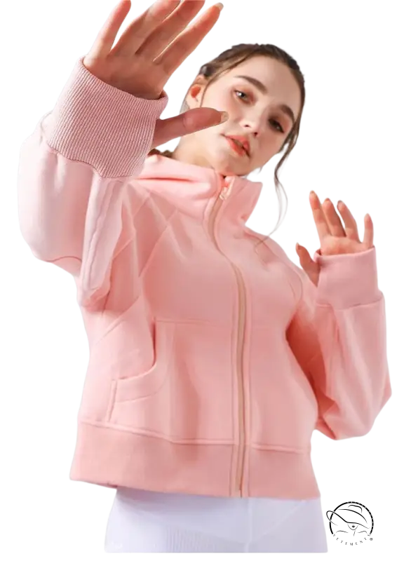 Soft pink red flower zip-up hoodie in army green, heather grey