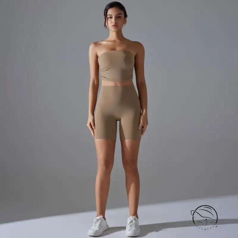 Sporty High Rise Nylon Short for Zero Sense Fitness Yoga Set