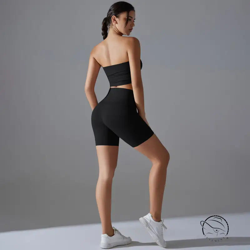 Sporty High Rise Nylon Short for Zero Sense Fitness Yoga Set