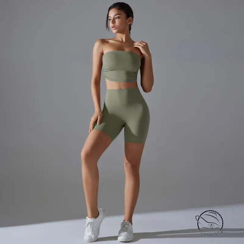 Sporty High Rise Nylon Short for Zero Sense Fitness Yoga Set