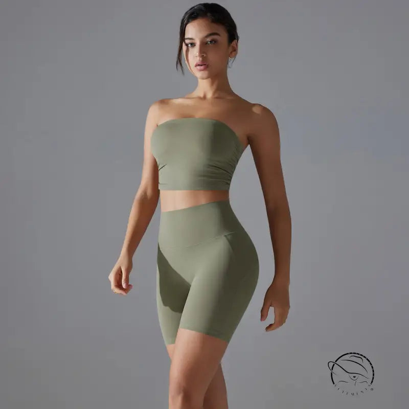 Sporty High Rise Nylon Short for Zero Sense Fitness Yoga Set